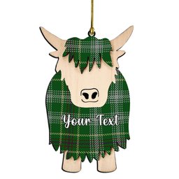 ScotsTee Shop Scottish Bryant Couple Tartan Highland Cow Ornament Acrylic