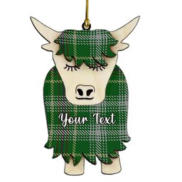 ScotsTee Shop Scottish Bryant Couple Tartan Highland Cow Ornament Acrylic