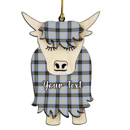 ScotsTee Shop Scottish Bell of the Borders SC Couple Tartan Highland Cow Ornament Acrylic