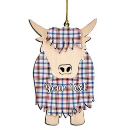 ScotsTee Shop Scottish Boswell Dress Modern Couple Tartan Highland Cow Ornament Acrylic