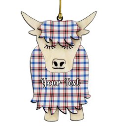 ScotsTee Shop Scottish Boswell Dress Modern Couple Tartan Highland Cow Ornament Acrylic