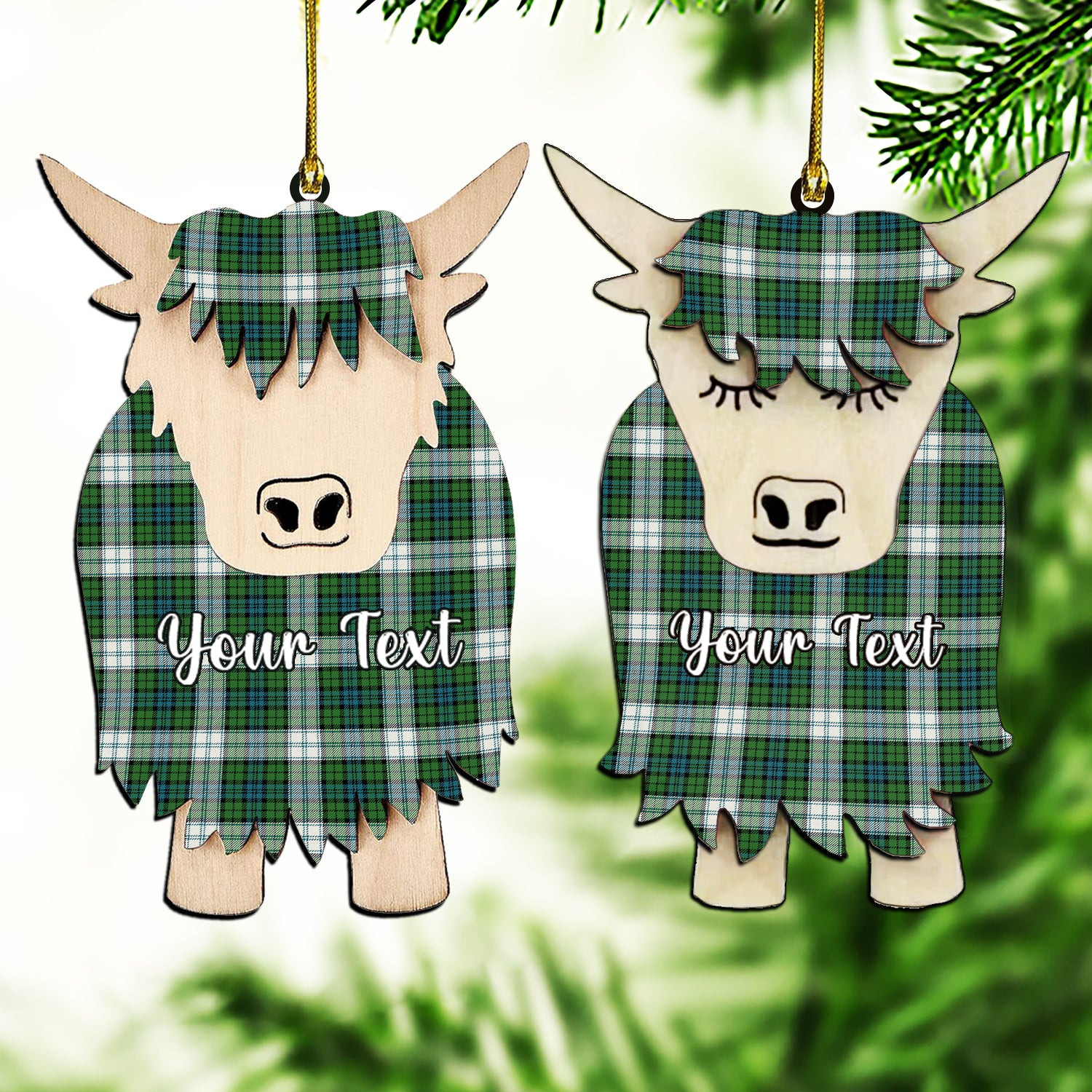 ScotsTee Shop Scottish Black Watch Dress Ancient Couple Tartan Highland Cow Ornament Acrylic
