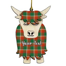 ScotsTee Shop Scottish Brisbane Ancient Couple Tartan Highland Cow Ornament Acrylic
