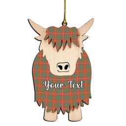 ScotsTee Shop Scottish Bruce Ancient Couple Tartan Highland Cow Ornament Acrylic