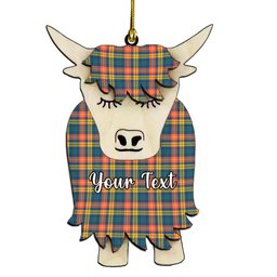 ScotsTee Shop Scottish Buchanan Ancient Couple Tartan Highland Cow Ornament Acrylic