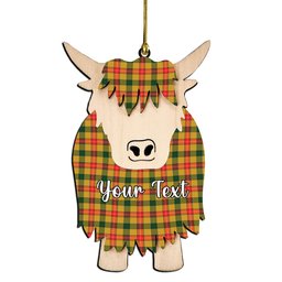 ScotsTee Shop Scottish Baxter SC Couple Tartan Highland Cow Ornament Acrylic