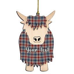 ScotsTee Shop Scottish Bell Border (Bell Southern Bell) Ancient Couple Tartan Highland Cow Ornament Acrylic