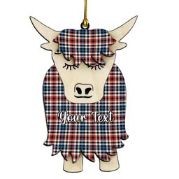 ScotsTee Shop Scottish Bell Border (Bell Southern Bell) Ancient Couple Tartan Highland Cow Ornament Acrylic