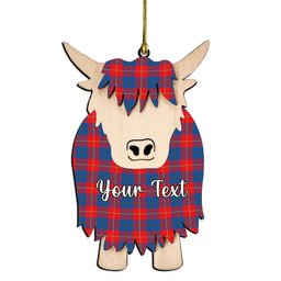 ScotsTee Shop Scottish Blane Couple Tartan Highland Cow Ornament Acrylic
