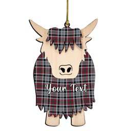 ScotsTee Shop Scottish Borthwick Dress Modern Couple Tartan Highland Cow Ornament Acrylic