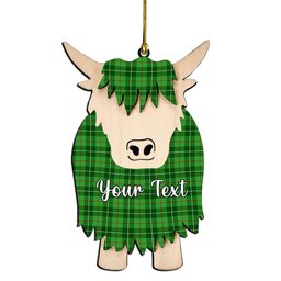 ScotsTee Shop Scottish Boyle SC Couple Tartan Highland Cow Ornament Acrylic