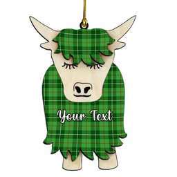 ScotsTee Shop Scottish Boyle SC Couple Tartan Highland Cow Ornament Acrylic