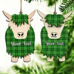 ScotsTee Shop Scottish Boyle SC Couple Tartan Highland Cow Ornament Acrylic