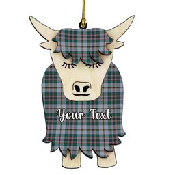 ScotsTee Shop Scottish Craig Modern Couple Tartan Highland Cow Ornament Acrylic