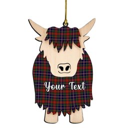 ScotsTee Shop Scottish Crozier Couple Tartan Highland Cow Ornament Acrylic