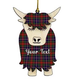 ScotsTee Shop Scottish Crozier Couple Tartan Highland Cow Ornament Acrylic