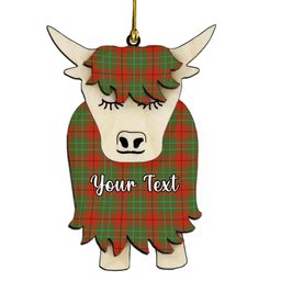 ScotsTee Shop Scottish Cumming Ancient Couple Tartan Highland Cow Ornament Acrylic