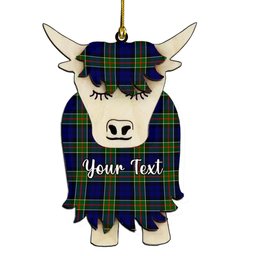 ScotsTee Shop Scottish Colquhoun Modern Couple Tartan Highland Cow Ornament Acrylic