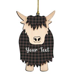 ScotsTee Shop Scottish Christie (London) Hunting Couple Tartan Highland Cow Ornament Acrylic