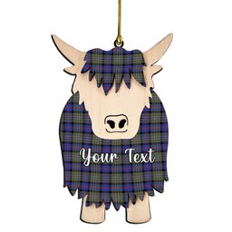 ScotsTee Shop Scottish Clan Logan Society International Couple Tartan Highland Cow Ornament Acrylic