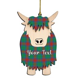 ScotsTee Shop Scottish Cranstoun Dress Ancient Couple Tartan Highland Cow Ornament Acrylic
