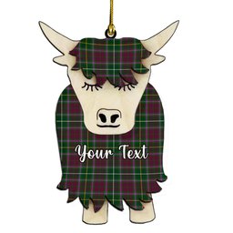ScotsTee Shop Scottish Carruthers SC Couple Tartan Highland Cow Ornament Acrylic