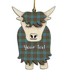 ScotsTee Shop Scottish Currie of Arran Modern Clan Couple Tartan Highland Cow Ornament Acrylic