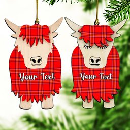 ScotsTee Shop Scottish Burnett Modern Couple Tartan Highland Cow Ornament Acrylic