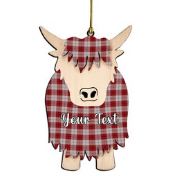 ScotsTee Shop Scottish Cunningham Dress Couple Tartan Highland Cow Ornament Acrylic