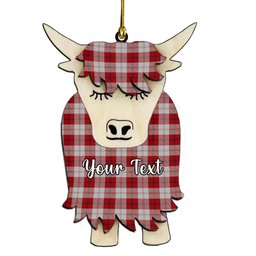 ScotsTee Shop Scottish Cunningham Dress Couple Tartan Highland Cow Ornament Acrylic
