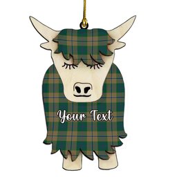 ScotsTee Shop Scottish Chisholm Colonial Couple Tartan Highland Cow Ornament Acrylic