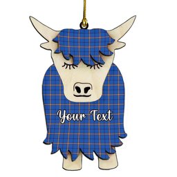 ScotsTee Shop Scottish Clark's Harbour Couple Tartan Highland Cow Ornament Acrylic