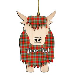 ScotsTee Shop Scottish Chattan Couple Tartan Highland Cow Ornament Acrylic