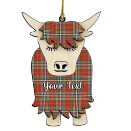 ScotsTee Shop Scottish Chattan Chief Ancient Couple Tartan Highland Cow Ornament Acrylic