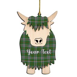 ScotsTee Shop Scottish Cape Breton Provincial Ancient Couple Tartan Highland Cow Ornament Acrylic