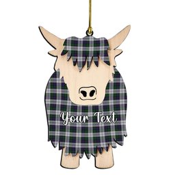 ScotsTee Shop Scottish Campbell of Cawdor Dress Couple Tartan Highland Cow Ornament Acrylic