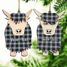 ScotsTee Shop Scottish Campbell of Cawdor Dress Couple Tartan Highland Cow Ornament Acrylic