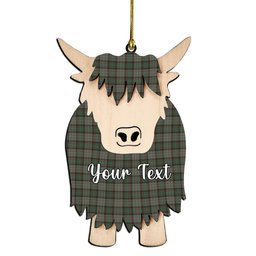 ScotsTee Shop Scottish Cochrane Hunting (1) Couple Tartan Highland Cow Ornament Acrylic
