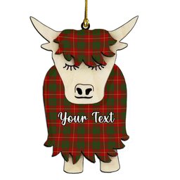 ScotsTee Shop Scottish Cameron Couple Tartan Highland Cow Ornament Acrylic