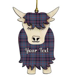 ScotsTee Shop Scottish Cochrane Azure Couple Tartan Highland Cow Ornament Acrylic