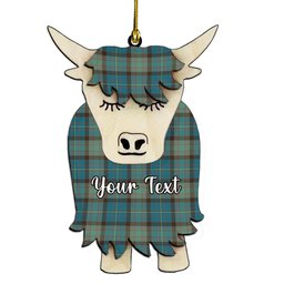 ScotsTee Shop Scottish Cochrane Hunting Ancient Couple Tartan Highland Cow Ornament Acrylic