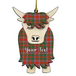 ScotsTee Shop Scottish Chisholm Artifact Ancient Couple Tartan Highland Cow Ornament Acrylic