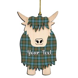 ScotsTee Shop Scottish Cathcart SC Couple Tartan Highland Cow Ornament Acrylic