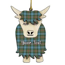 ScotsTee Shop Scottish Cathcart SC Couple Tartan Highland Cow Ornament Acrylic
