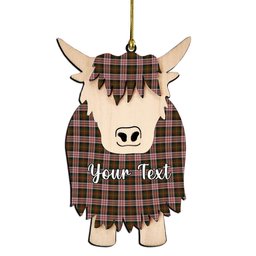 ScotsTee Shop Scottish Carnegie Dress Couple Tartan Highland Cow Ornament Acrylic