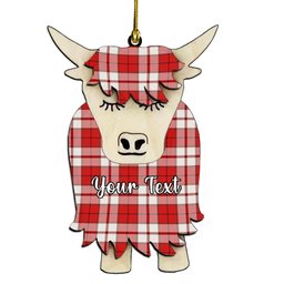 ScotsTee Shop Scottish Cameron Hose Modern Couple Tartan Highland Cow Ornament Acrylic
