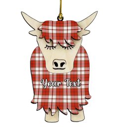 ScotsTee Shop Scottish Cameron Hose Ancient Couple Tartan Highland Cow Ornament Acrylic