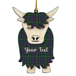 ScotsTee Shop Scottish Couper James Cant Couple Tartan Highland Cow Ornament Acrylic