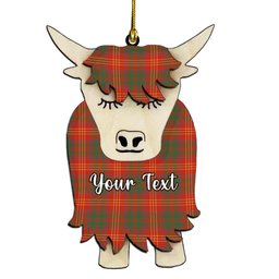 ScotsTee Shop Scottish Burns (Burns 1930) Ancient Couple Tartan Highland Cow Ornament Acrylic