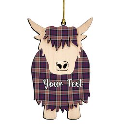 ScotsTee Shop Scottish Carnegie 2 Couple Tartan Highland Cow Ornament Acrylic